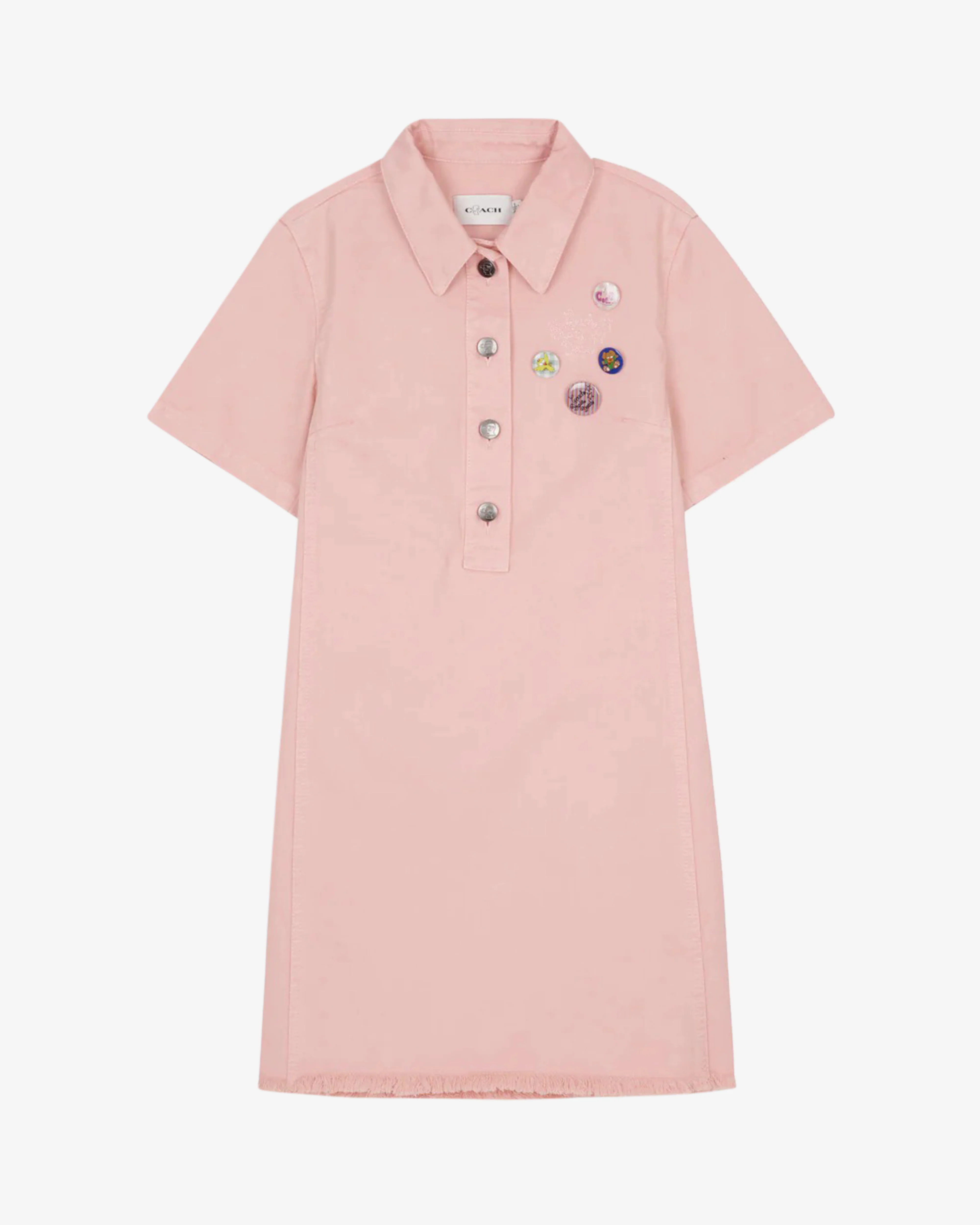 Brain Dead - Women's Coach Short Sleeve Denim Mini Dress - (Pink)