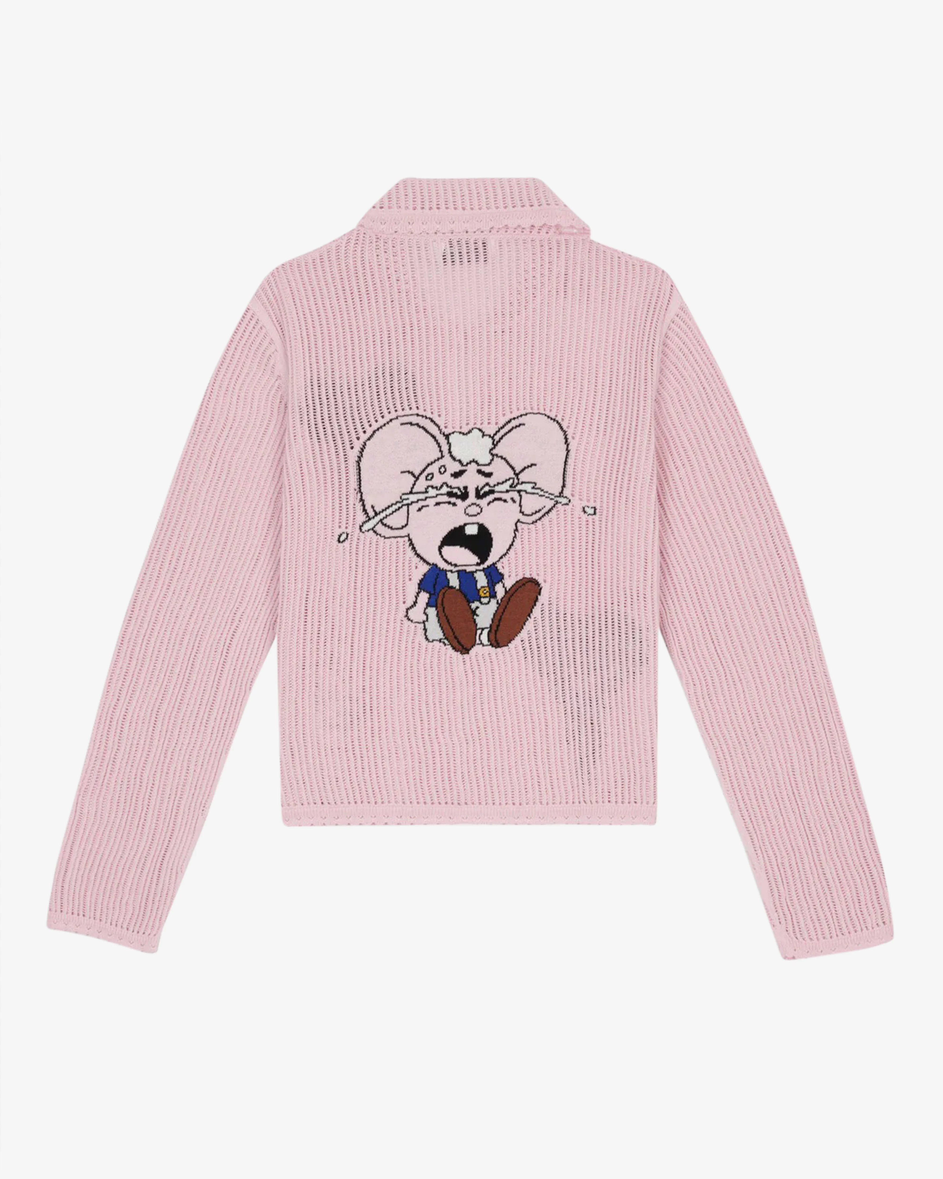 Brain Dead - Women's Coach Intarsia Kachi Mouse Knit Cardigan - (Pink)