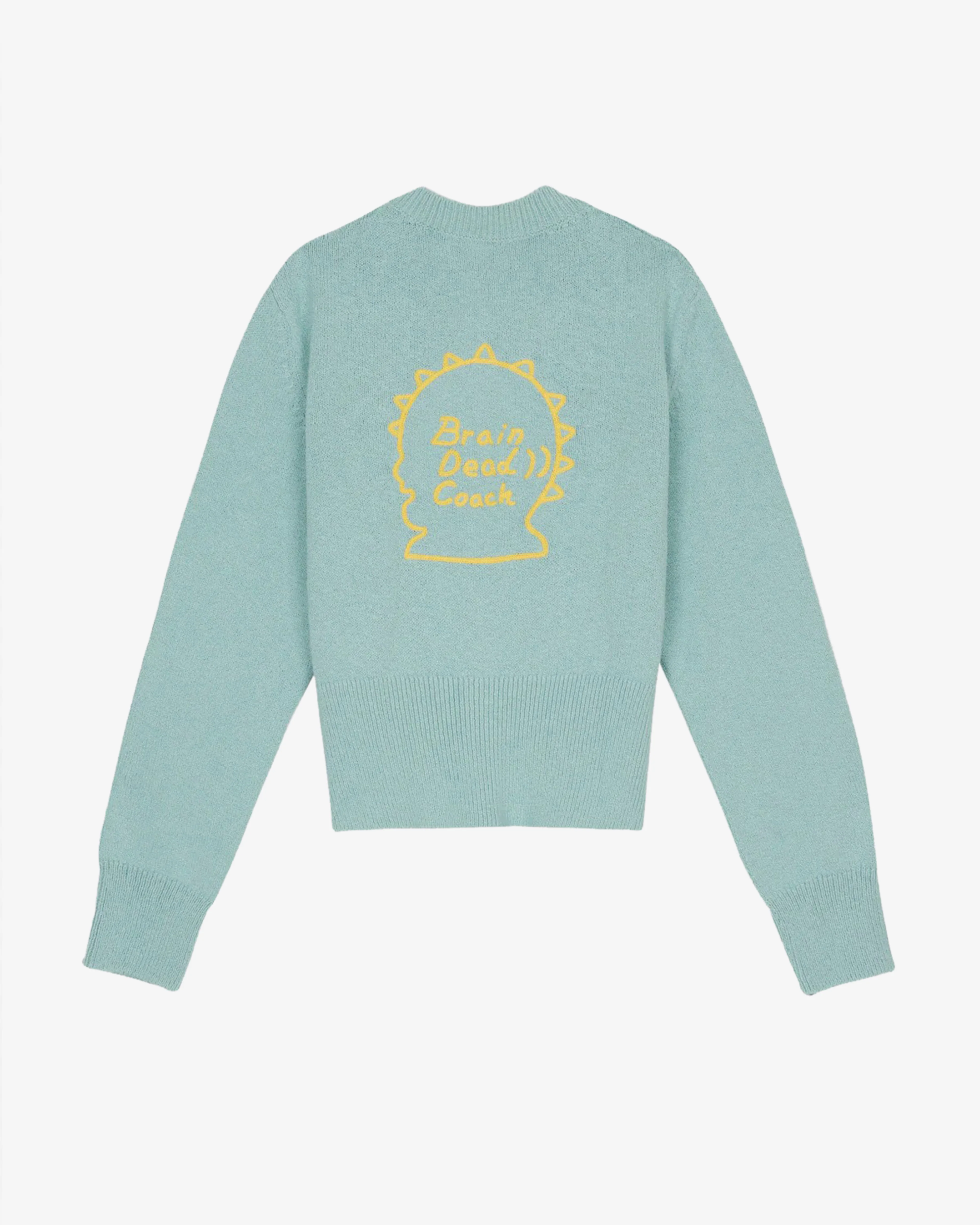 Brain Dead - Women's Coach Plush Character Cardigan - (Light Green)