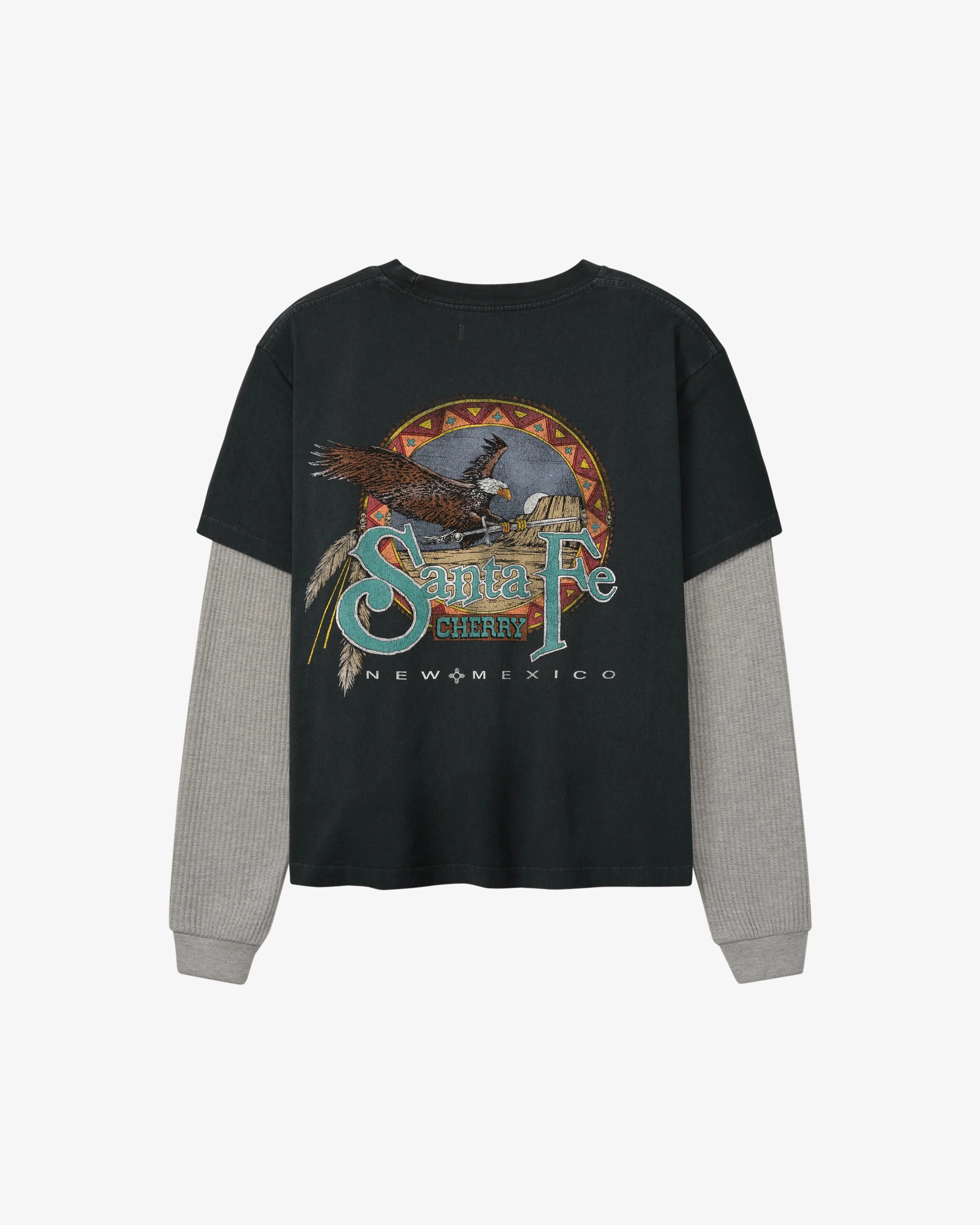 Cherry Los Angeles - Men's Santa Fe Layered Thermal T-Shirt - (Vintage Black)