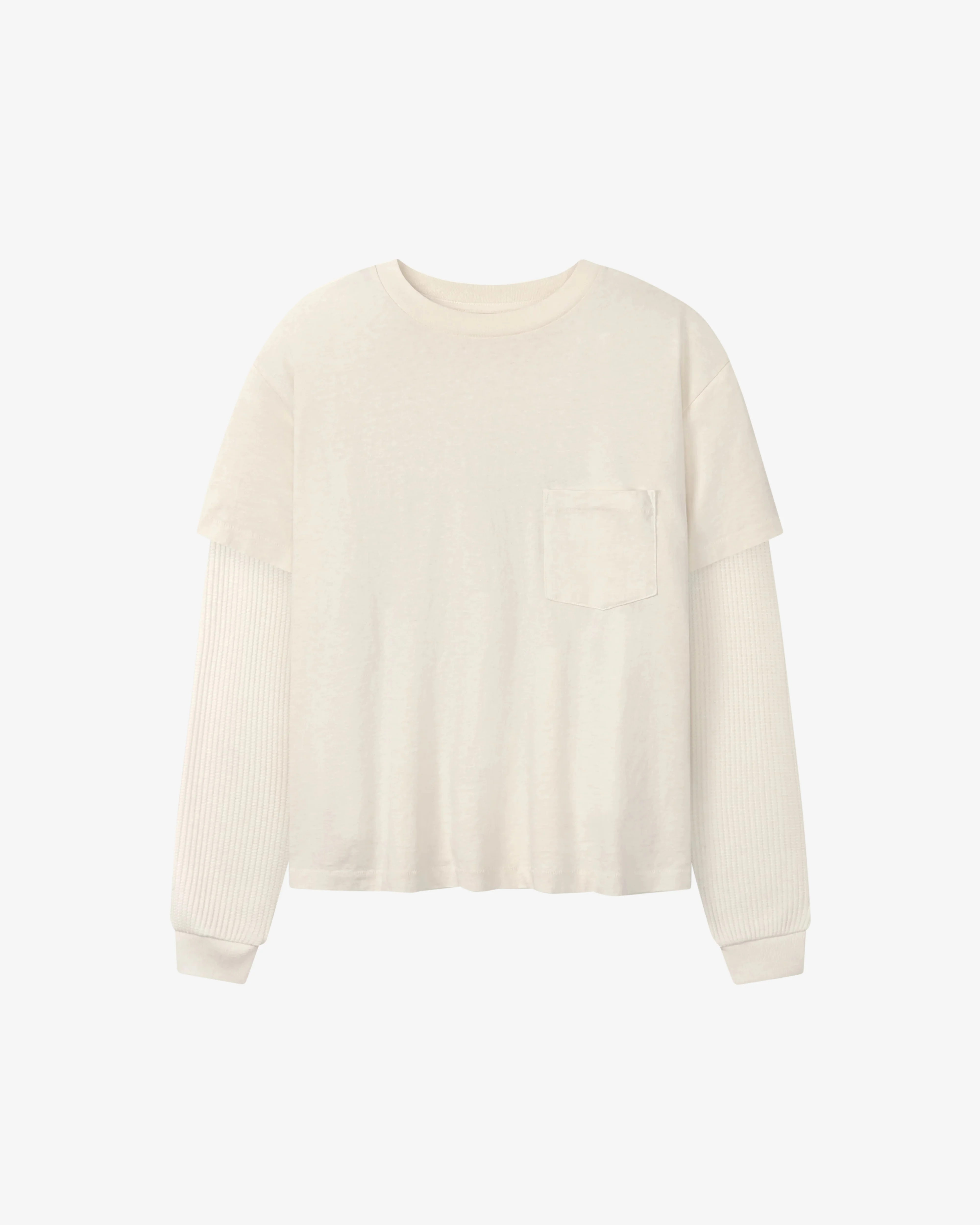 Cherry Los Angeles - Men's Santa Fe Layered Thermal T-Shirt - (Cream) view 1, Click to Zoom in