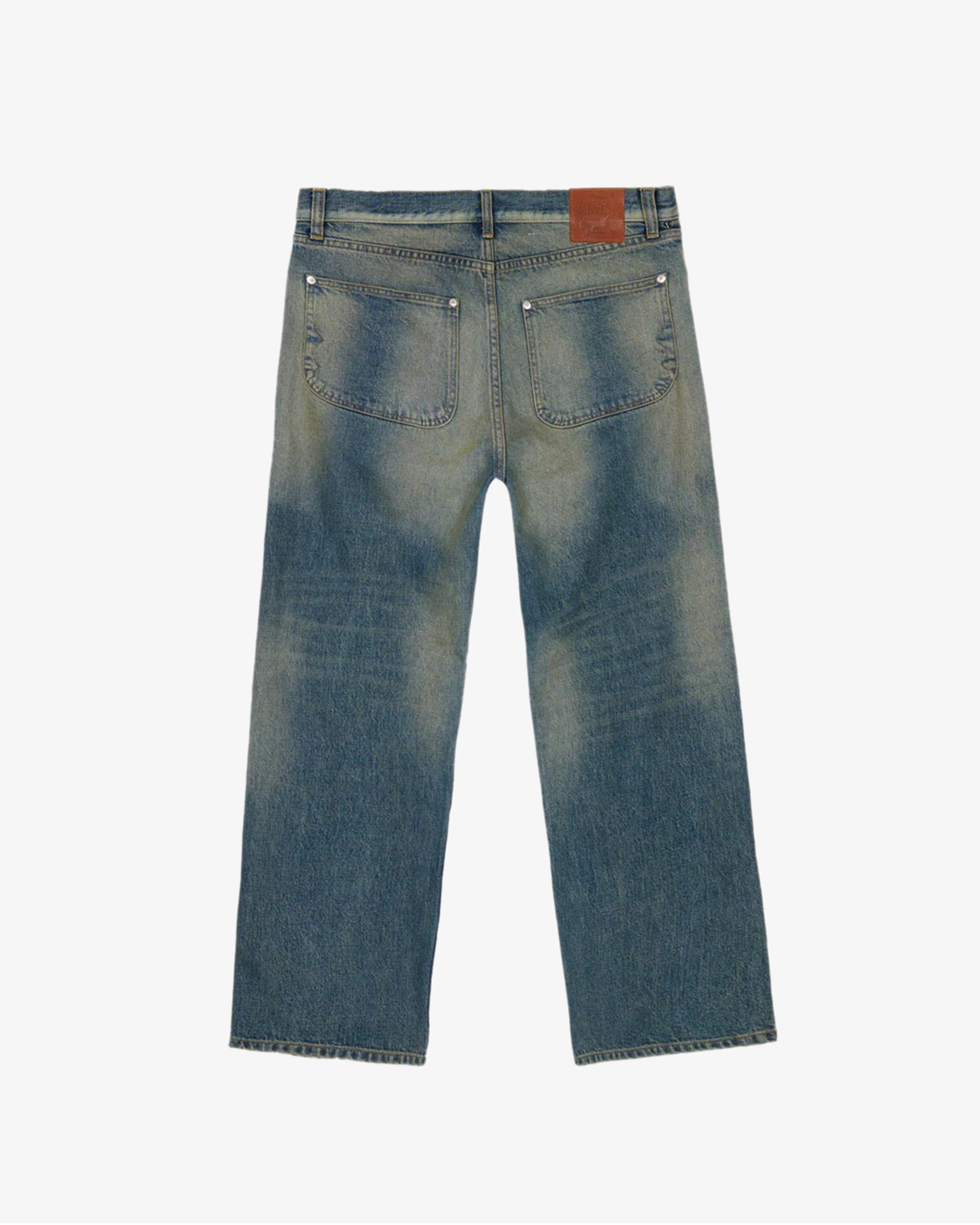 Brain Dead - Men's APC Type 00 Selvedge Denim Pant - (Washed Indigo) view 3, Click to Zoom in