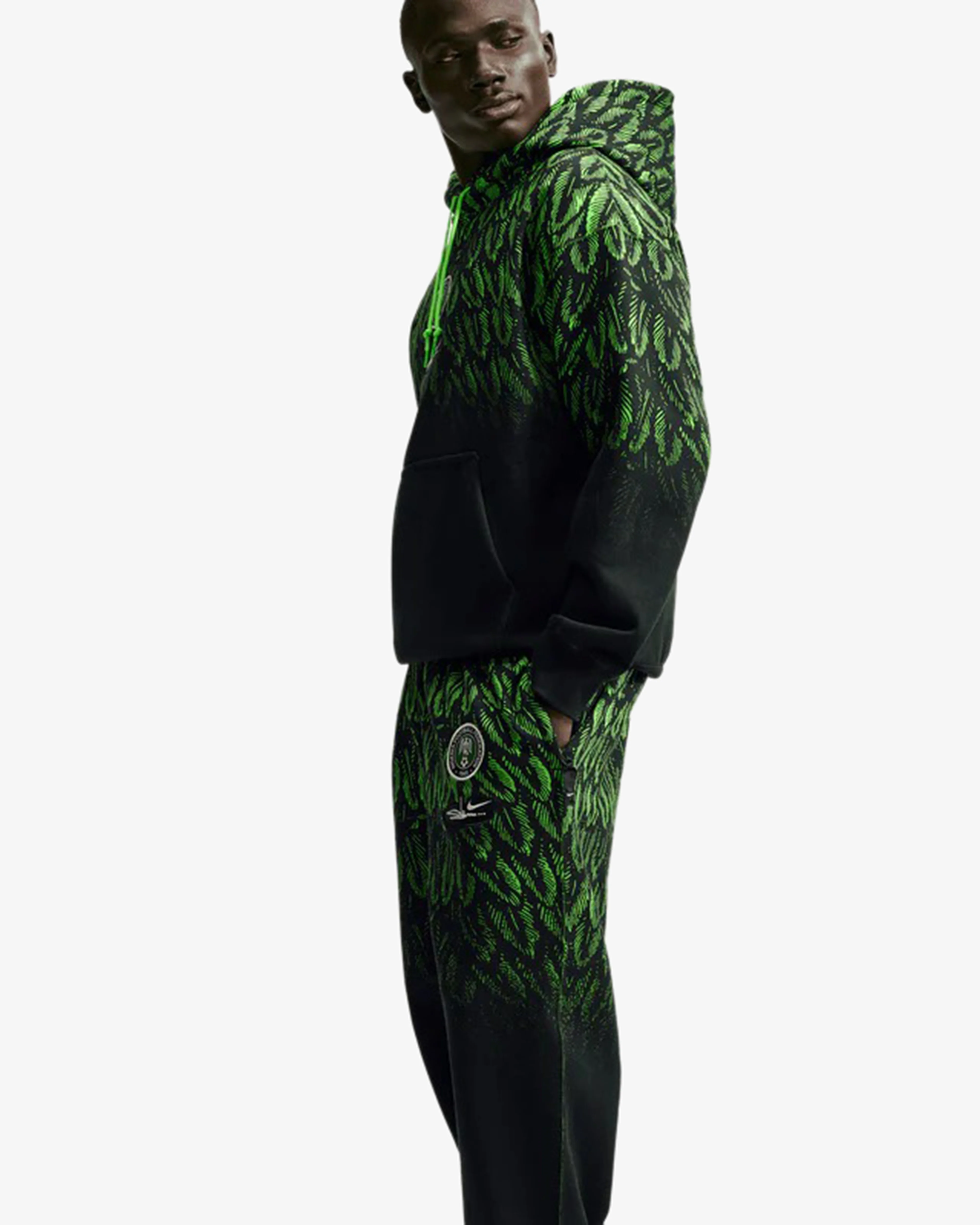Nike - Men's Slawn X Nigeria Fleece Pants - (Black/Poison Green)