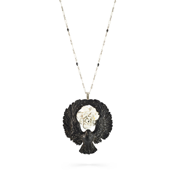 NVW - Women
s When Midnight Blooms Necklace - (Yellow Gold)