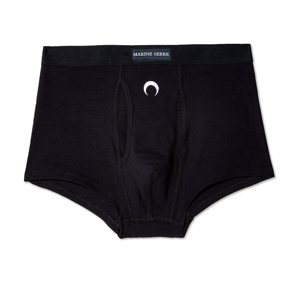 Marine Serre - Women
s Ribbed Cotton Boxers - (Moon/Black)