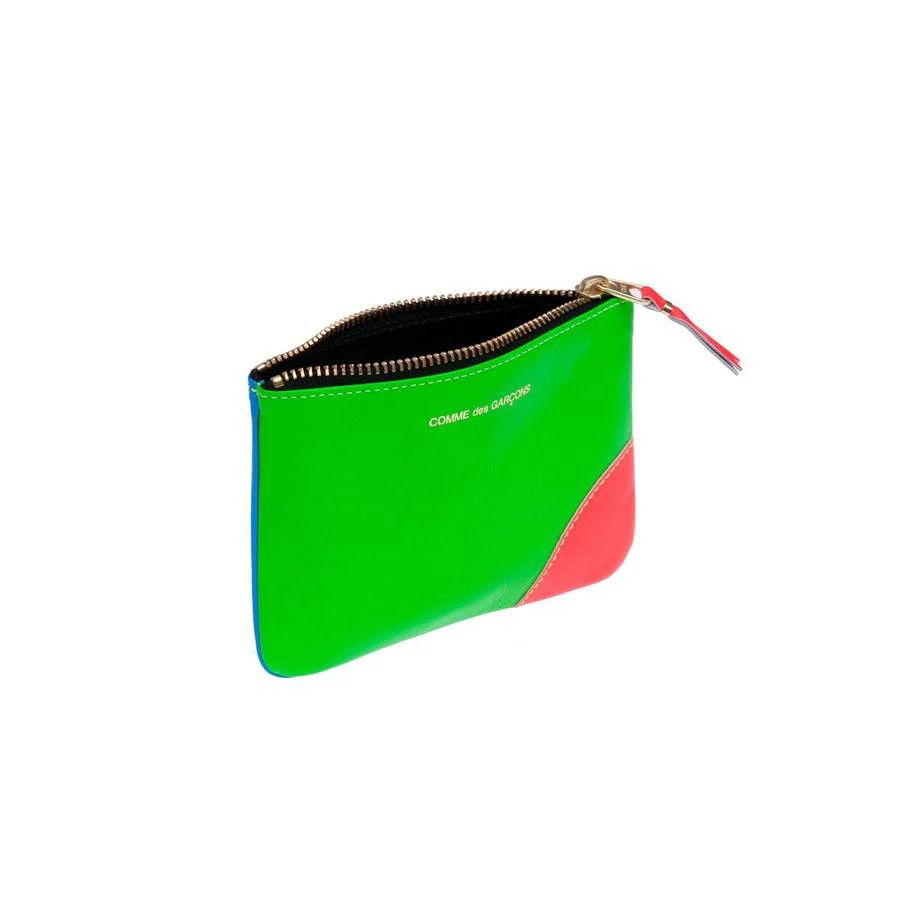 CDG Wallet - Super Fluo Zip Pouch - (Blue/Green SA8100SF)