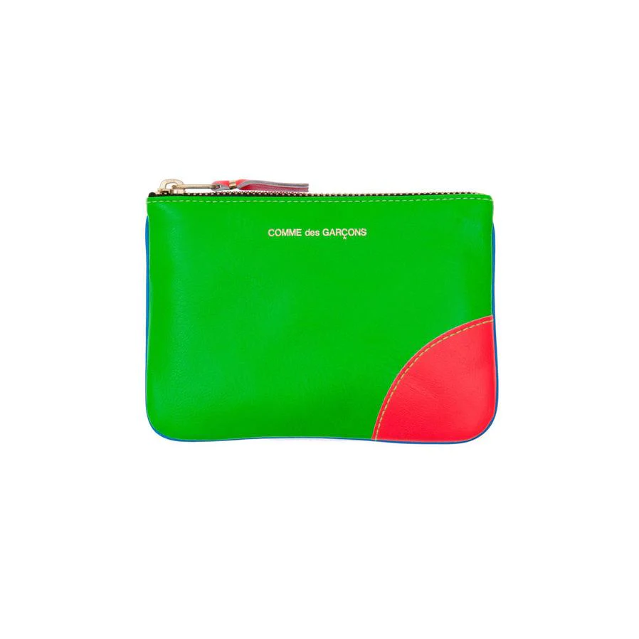 CDG Wallet - Super Fluo Zip Pouch - (Blue/Green SA8100SF)