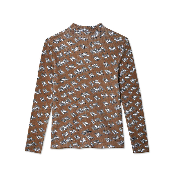 ERL - Men
s Printed Waffle Longsleeve Shirt - (Brown)