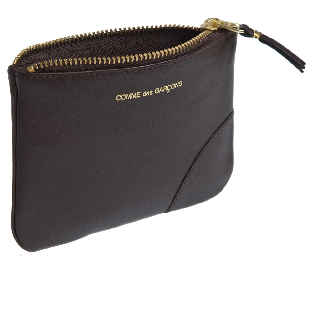 CDG Wallet - Classic Leather Zip Pouch - (Brown SA8100) view 2, Click to Zoom in