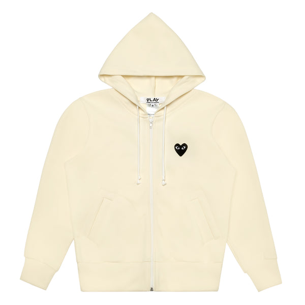 Play Comme des Garçons - Hooded Sweatshirt with Big Hearts - (Ivory)