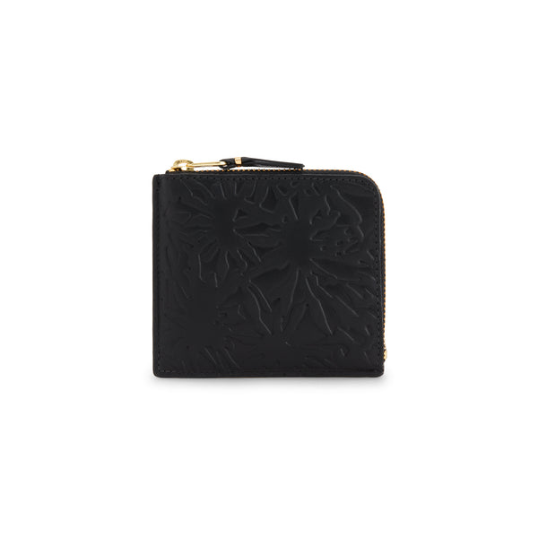 CDG Wallet - Embossed Forest Zip Around Wallet - (Black SA3100EF)