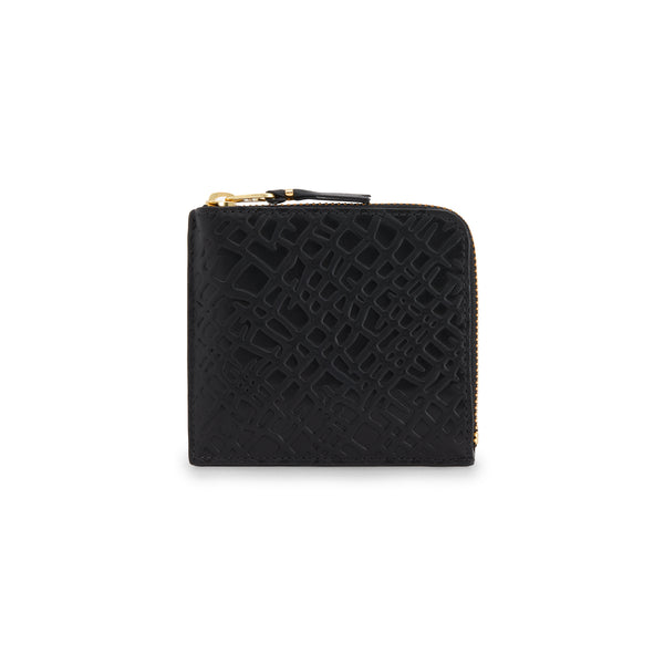 CDG Wallet - Embossed Roots Zip Around Wallet - (Black SA3100ER)