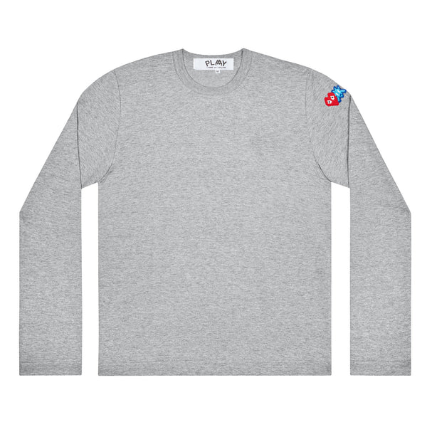 Play Comme des Garçons - Invader Cotton L/S T-Shirt - (Grey)