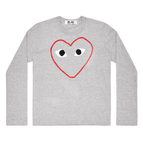 Play Comme des Garçons - Grey Border Long Sleeve T-Shirt - (Grey)