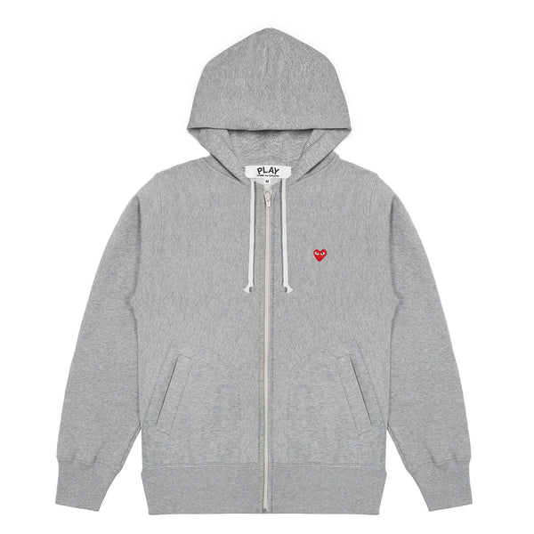 Play Comme des Garçons - Mini Red Heart Hooded Sweatshirt - (Grey)