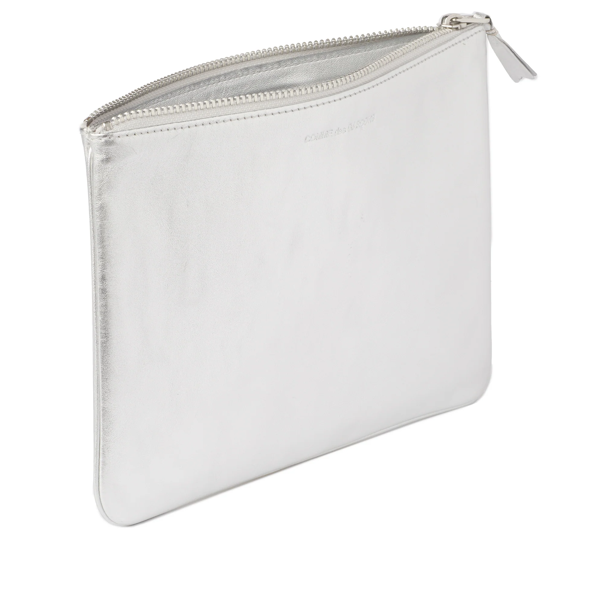 CDG Wallet - Large Zip Pouch - (Silver SA5100G)