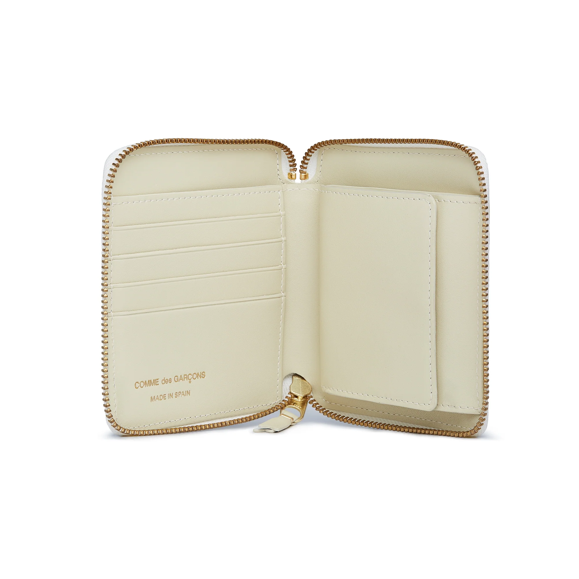 CDG Wallet - Classic Leather Full Zip Around Wallet - (Off-White SA2100)