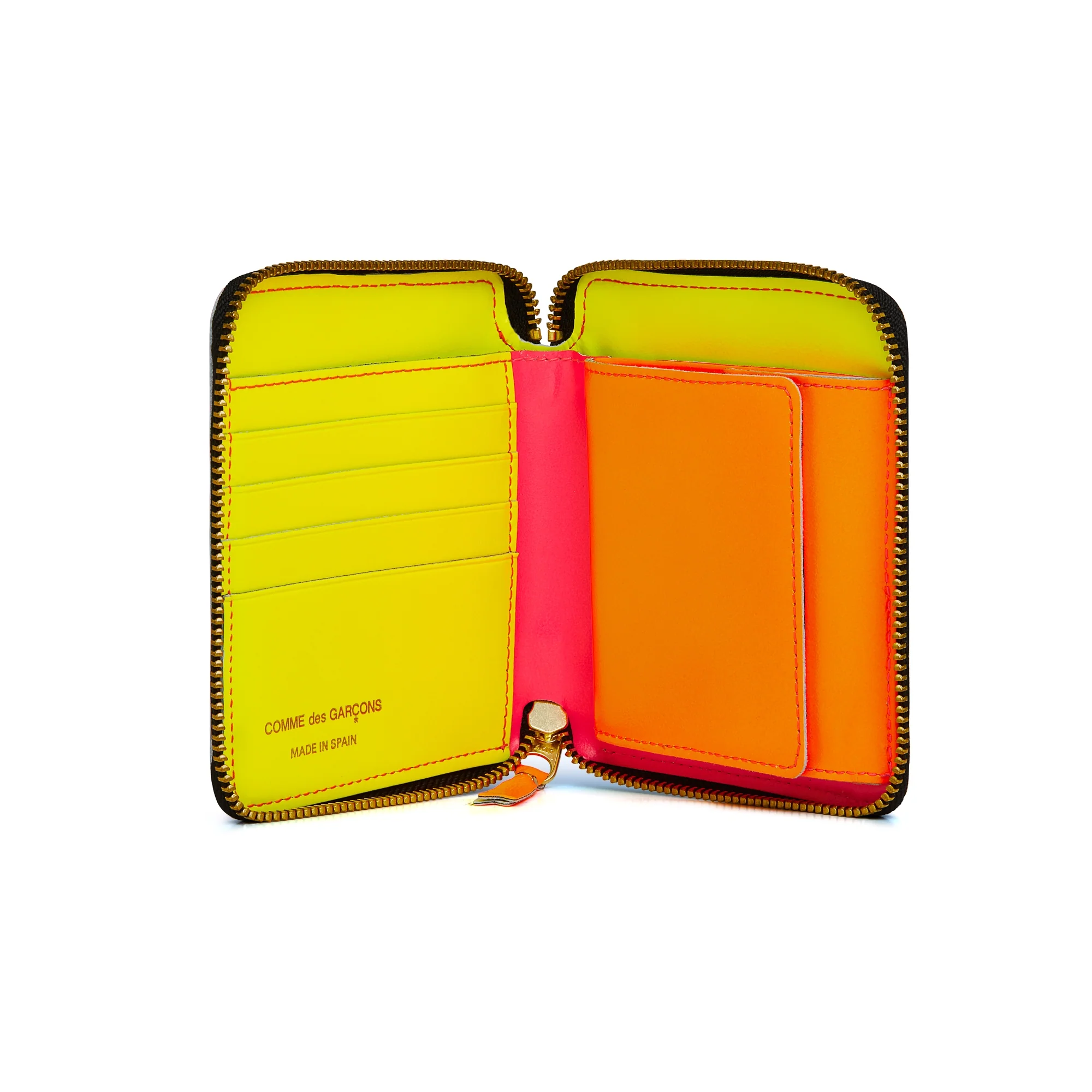 CDG Wallet - Super Fluo Full Zip Around Wallet - (Pink SA2100SF)