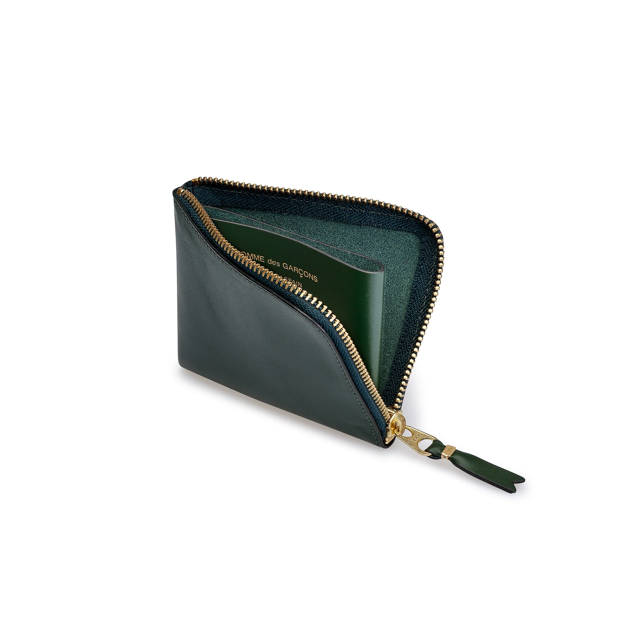 CDG Wallet - Classic Leather Zip Around Wallet - (Bottle Green SA3100)