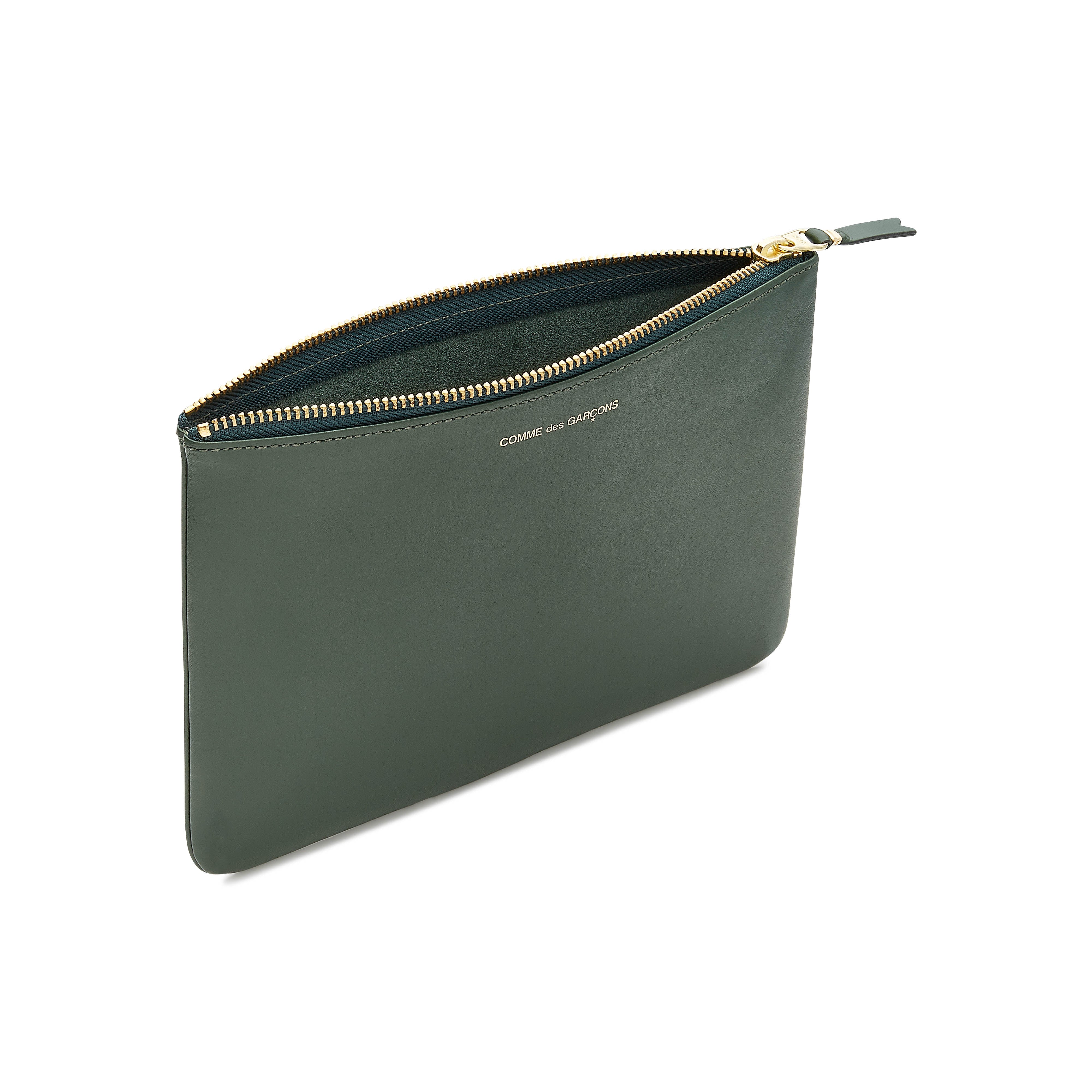 CDG Wallet - Classic Leather Zip Pouch - (Bottle Green SA5100)
