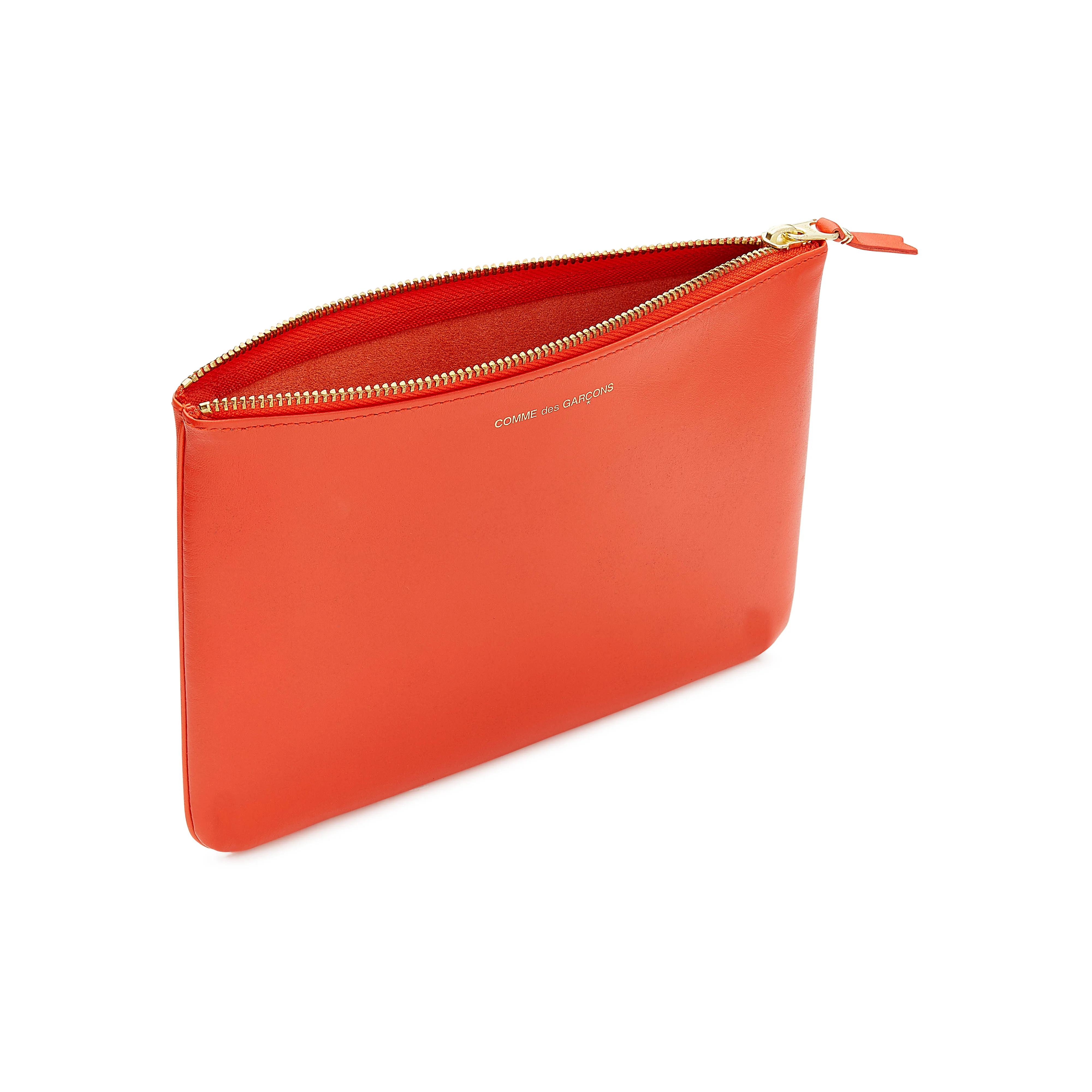 CDG Wallet - Classic Leather Zip Pouch - (Orange SA5100C)