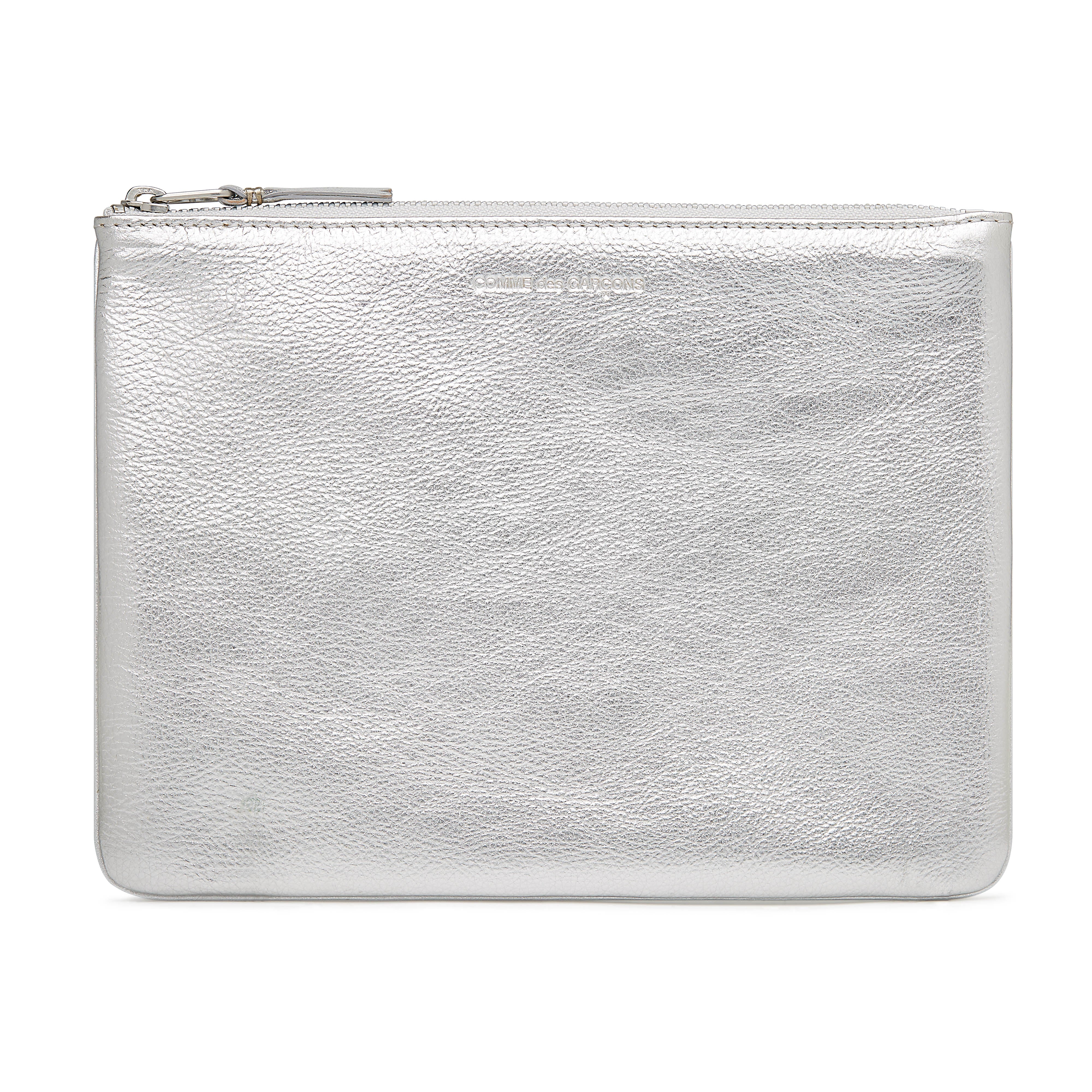 CDG Wallet - Large Zip Pouch - (Silver SA5100G)