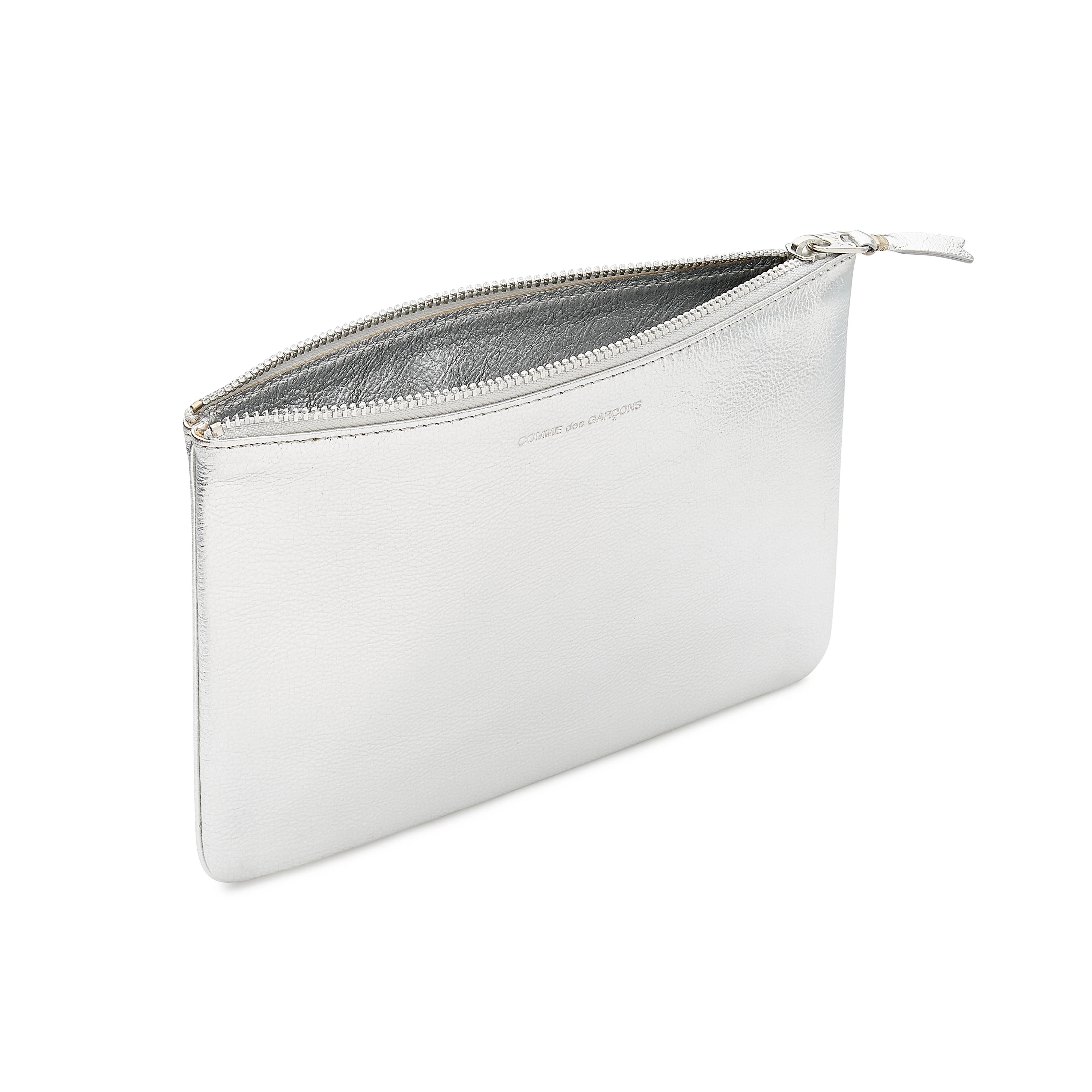 CDG Wallet - Large Zip Pouch - (Silver SA5100G)