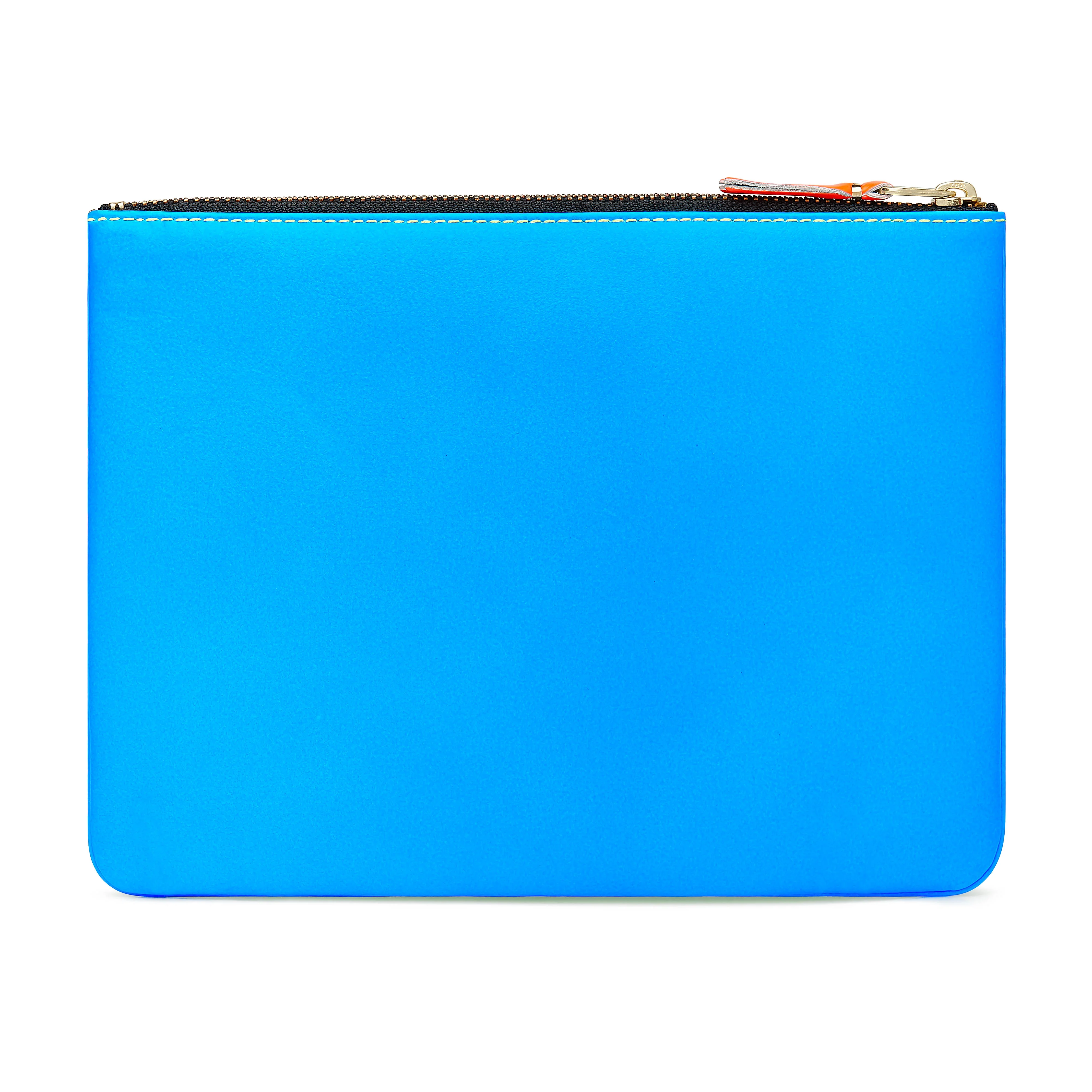 CDG Wallet - Super Fluo Large Zip Pouch - (Blue/Green SA5100SF)