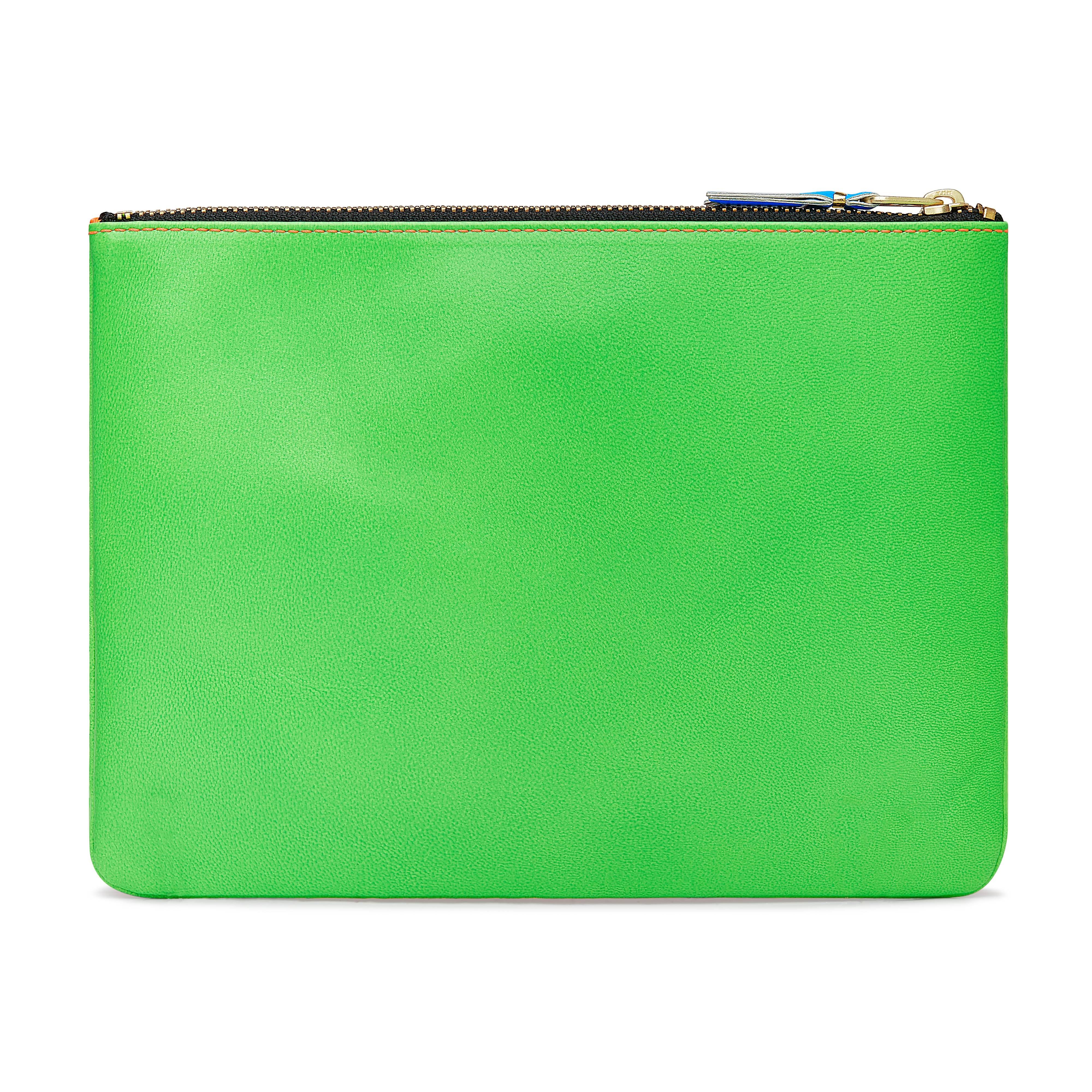 CDG Wallet - Super Fluo Large Zip Pouch - (Green/Orange SA5100SF)