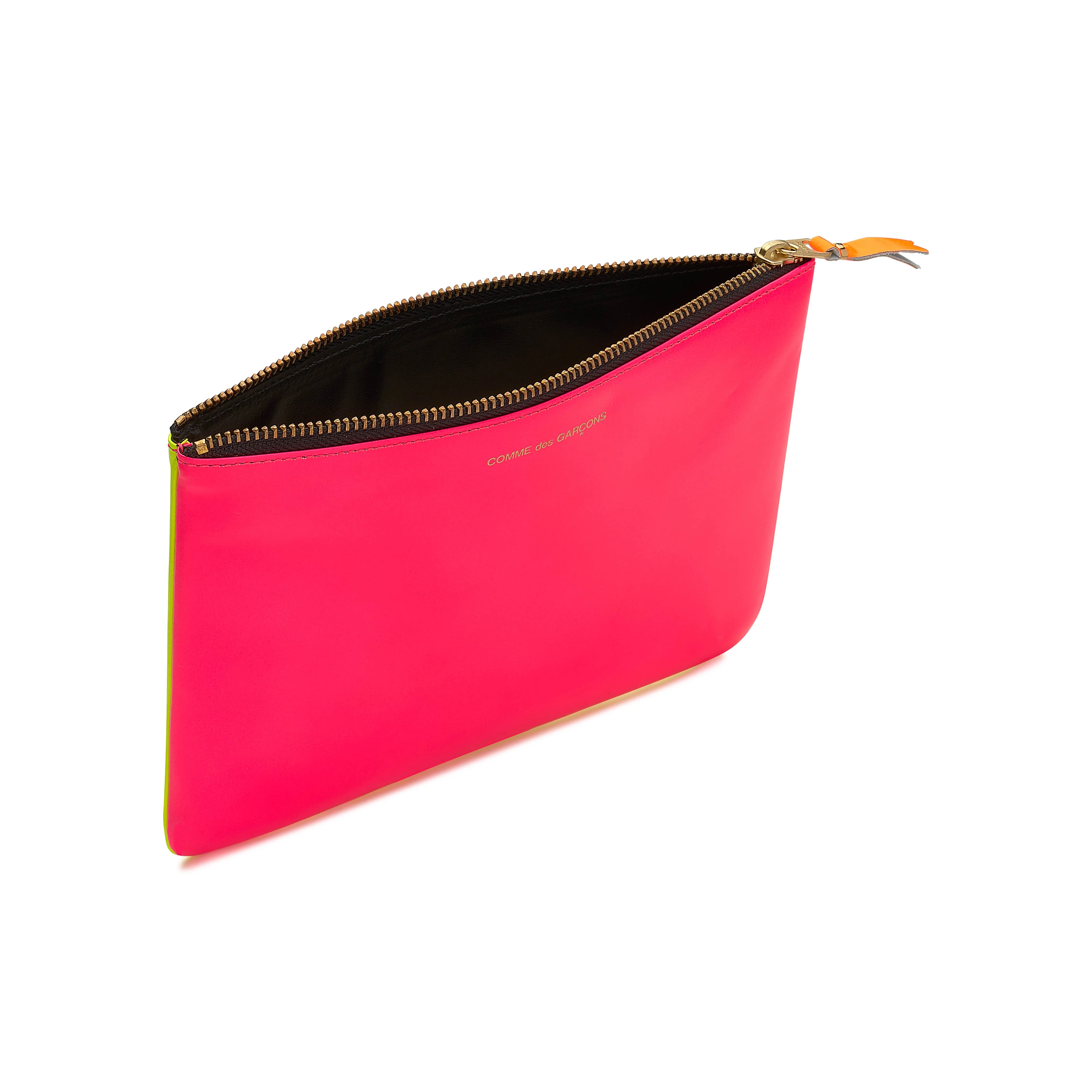 CDG Wallet - Super Fluo Large Zip Pouch - (Pink/Yellow SA5100SF)