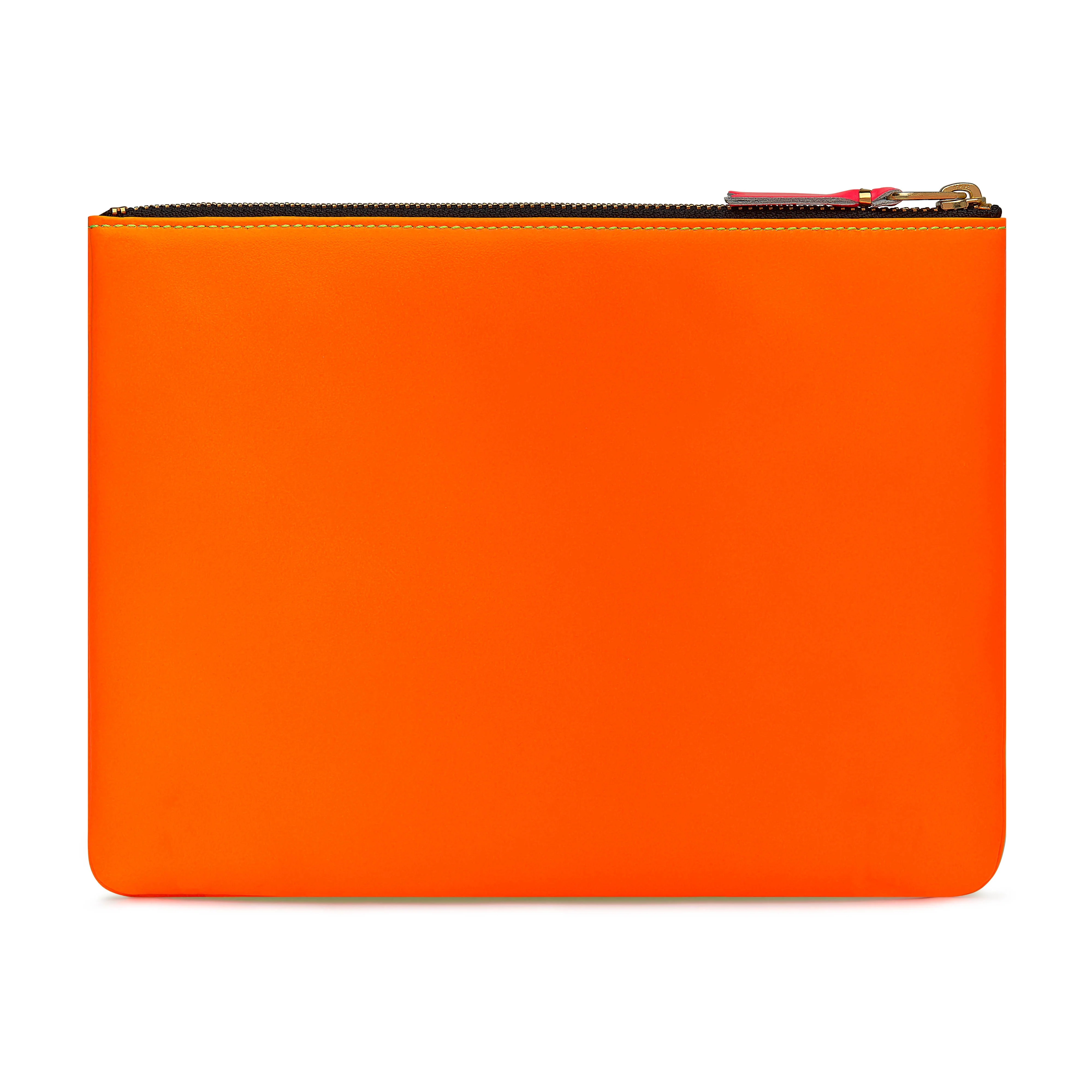 CDG Wallet - Super Fluo Large Zip Pouch - (Yellow/Orange SA5100SF)