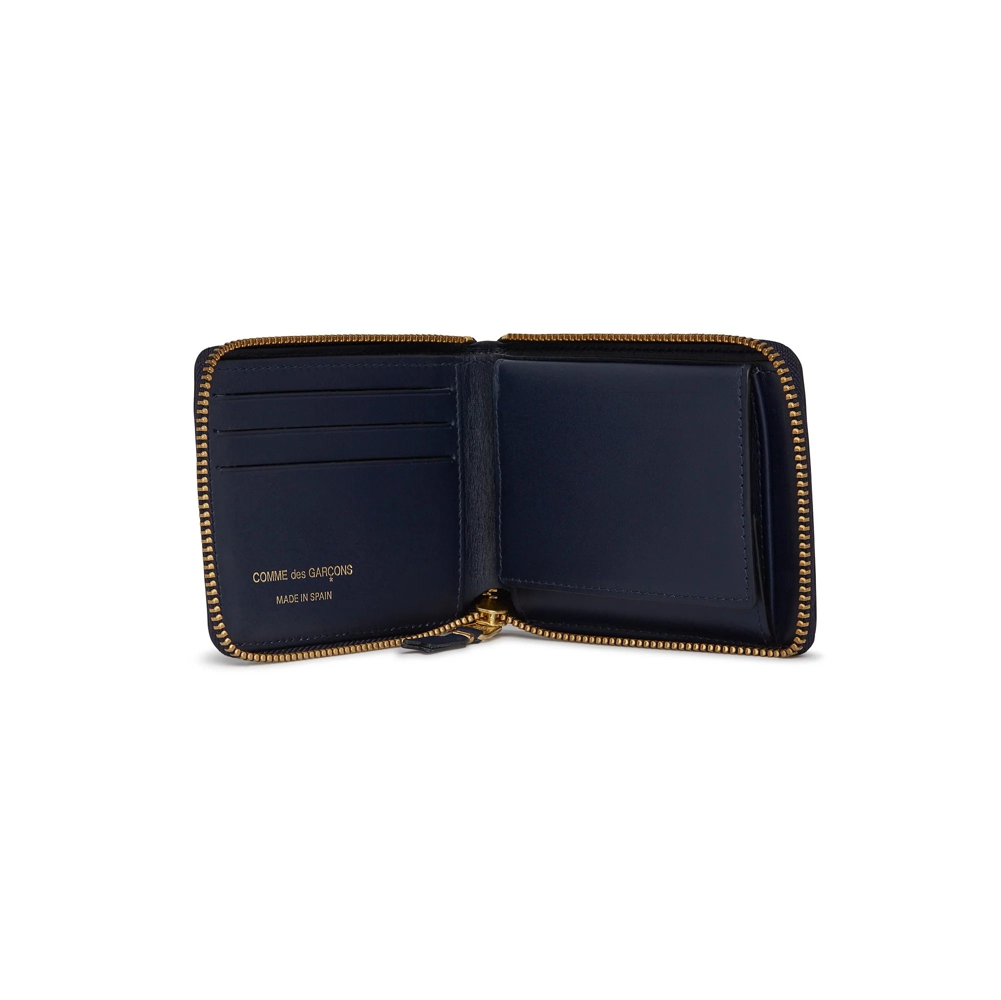 CDG Wallet - Classic Leather Full Zip Around Wallet - (Navy SA7100)