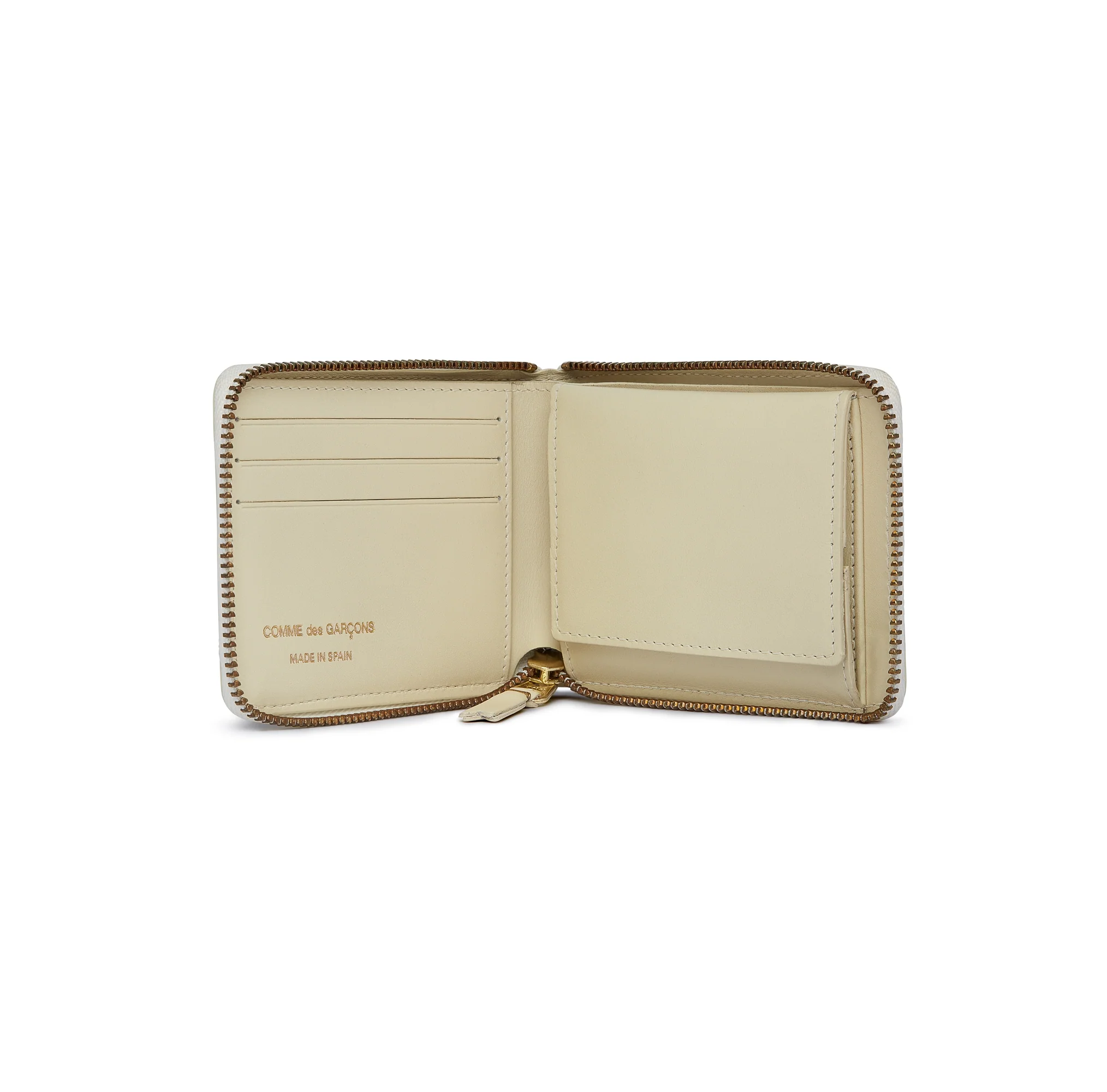 CDG Wallet - Classic Leather Full Zip Around Wallet - (Off-White SA7100)