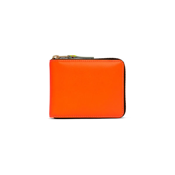 CDG Wallet - Super Fluo Full Zip Around Wallet - (Light Orange/Pink SA7100SF)