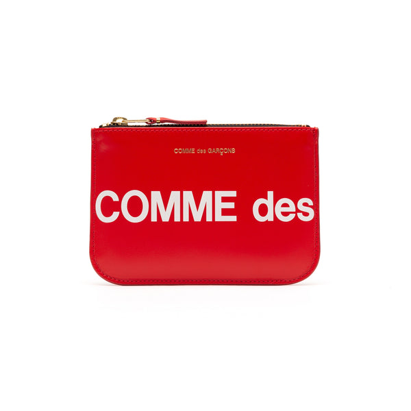 CDG Wallet - Huge Logo Wallet Zip Pouch - (Red SA8100HL)