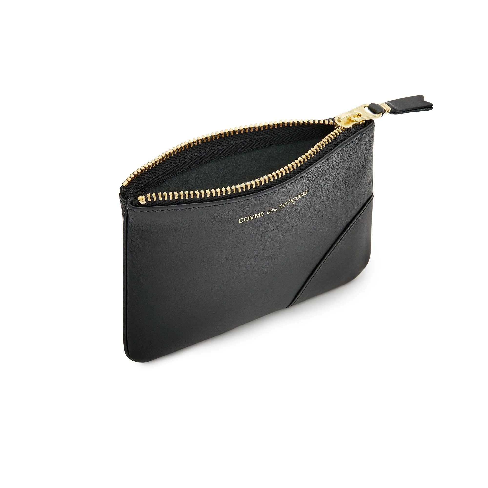 CDG Wallet - Classic Leather Zip Pouch - (Black SA8100)