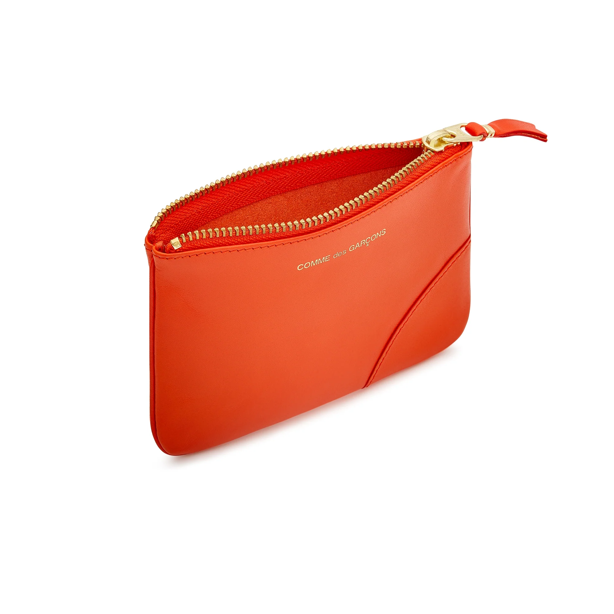 CDG Wallet - Classic Leather Zip Pouch - (Orange SA8100C)