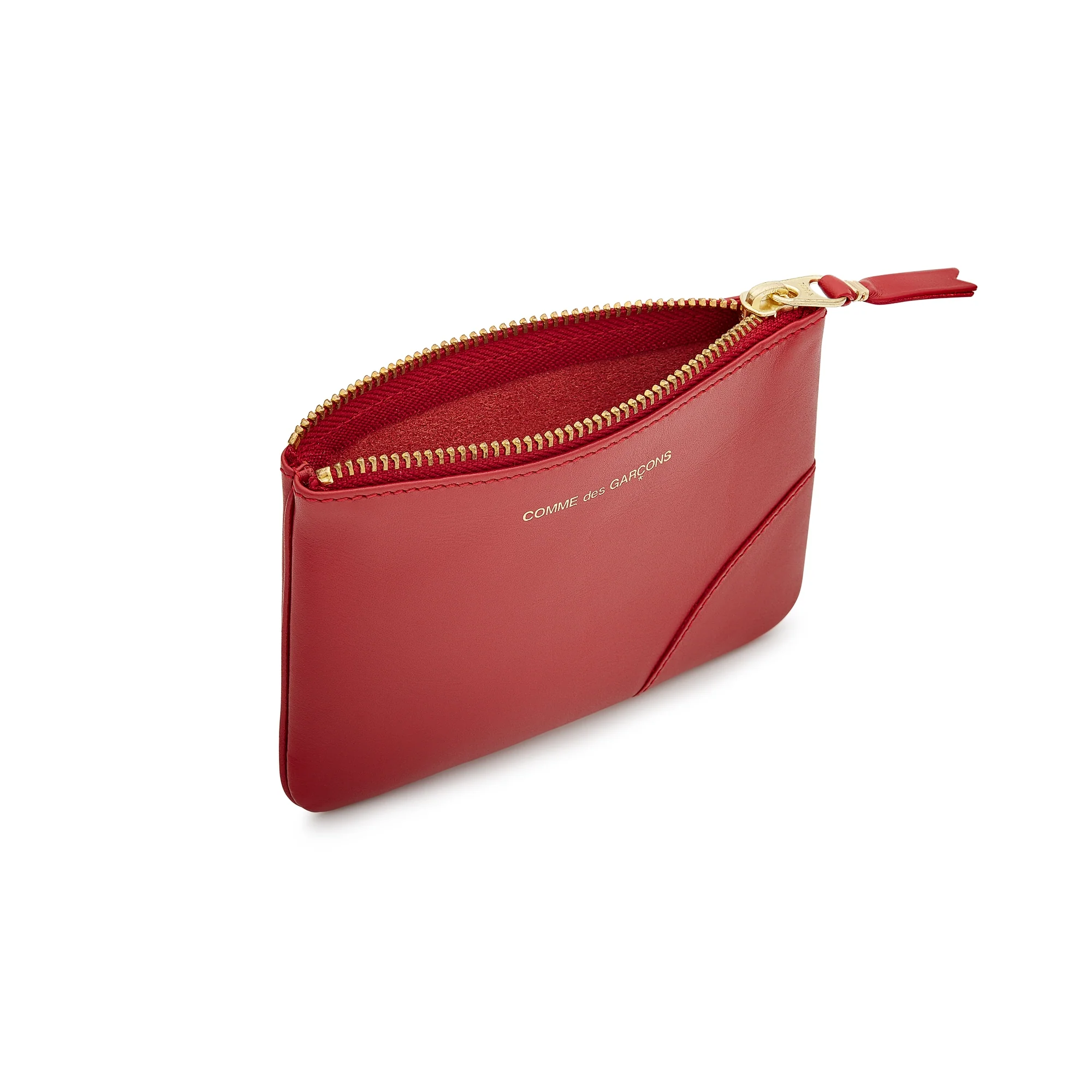 CDG Wallet - Classic Leather Zip Pouch - (Red SA8100C)
