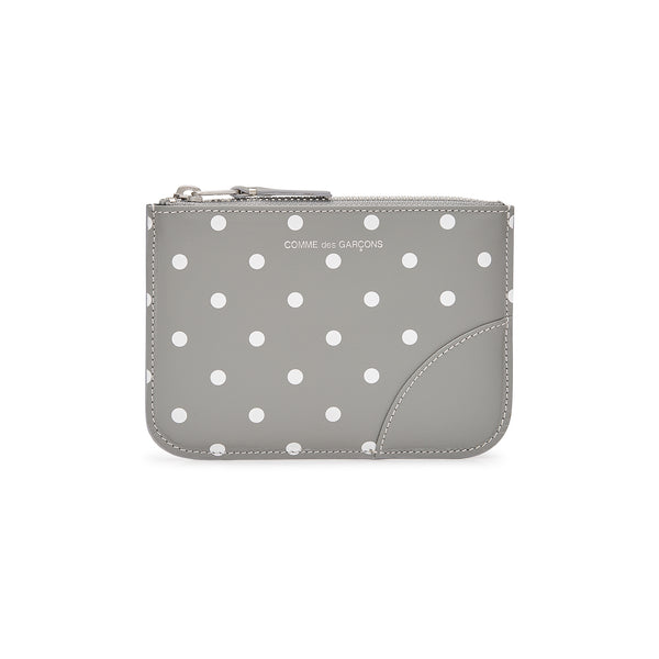 CDG Wallet - Wallet Polka Dot Printed Zip Pouch - (Grey SA8100PD)