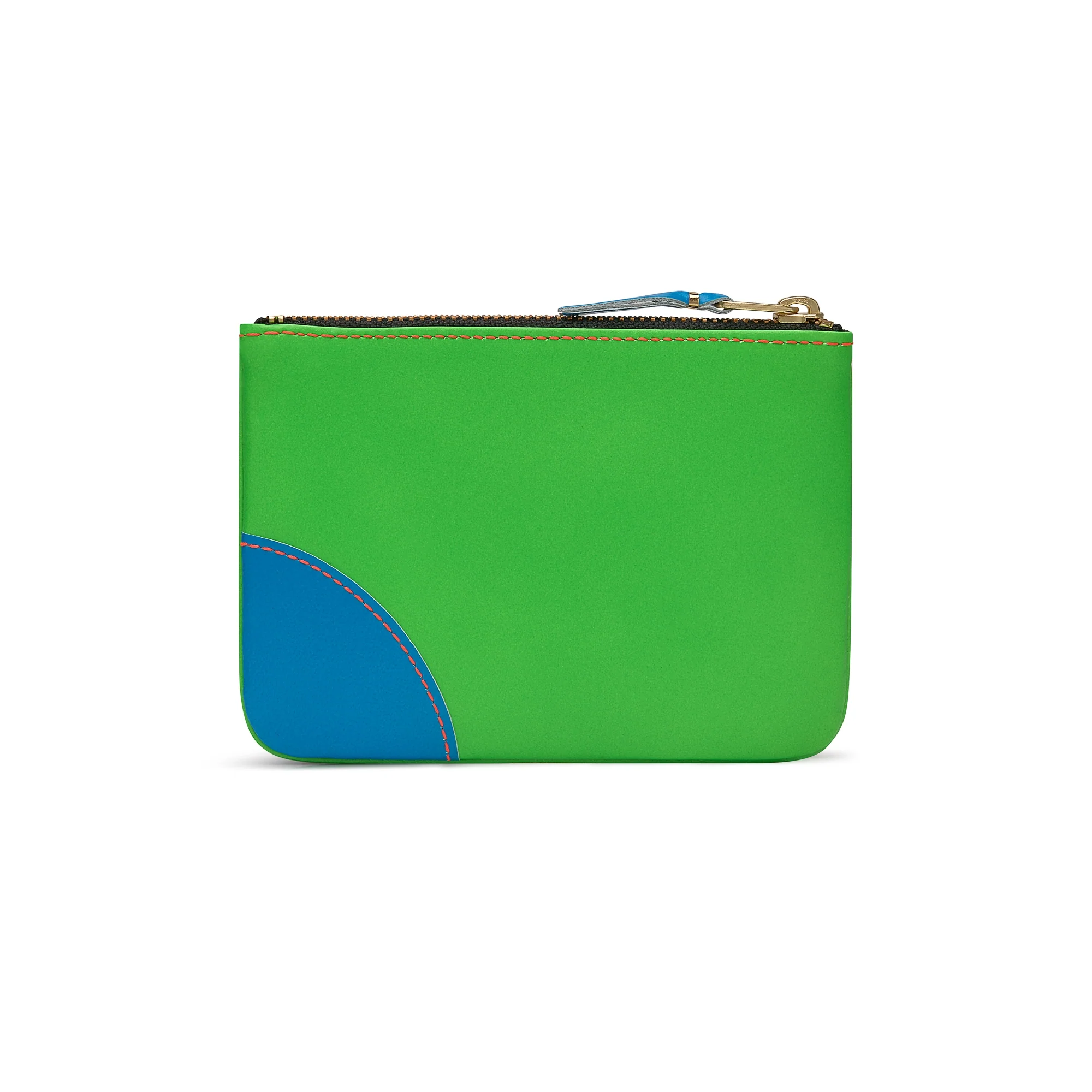 CDG Wallet - Super Fluo Zip Pouch - (Green/Orange SA8100SF)