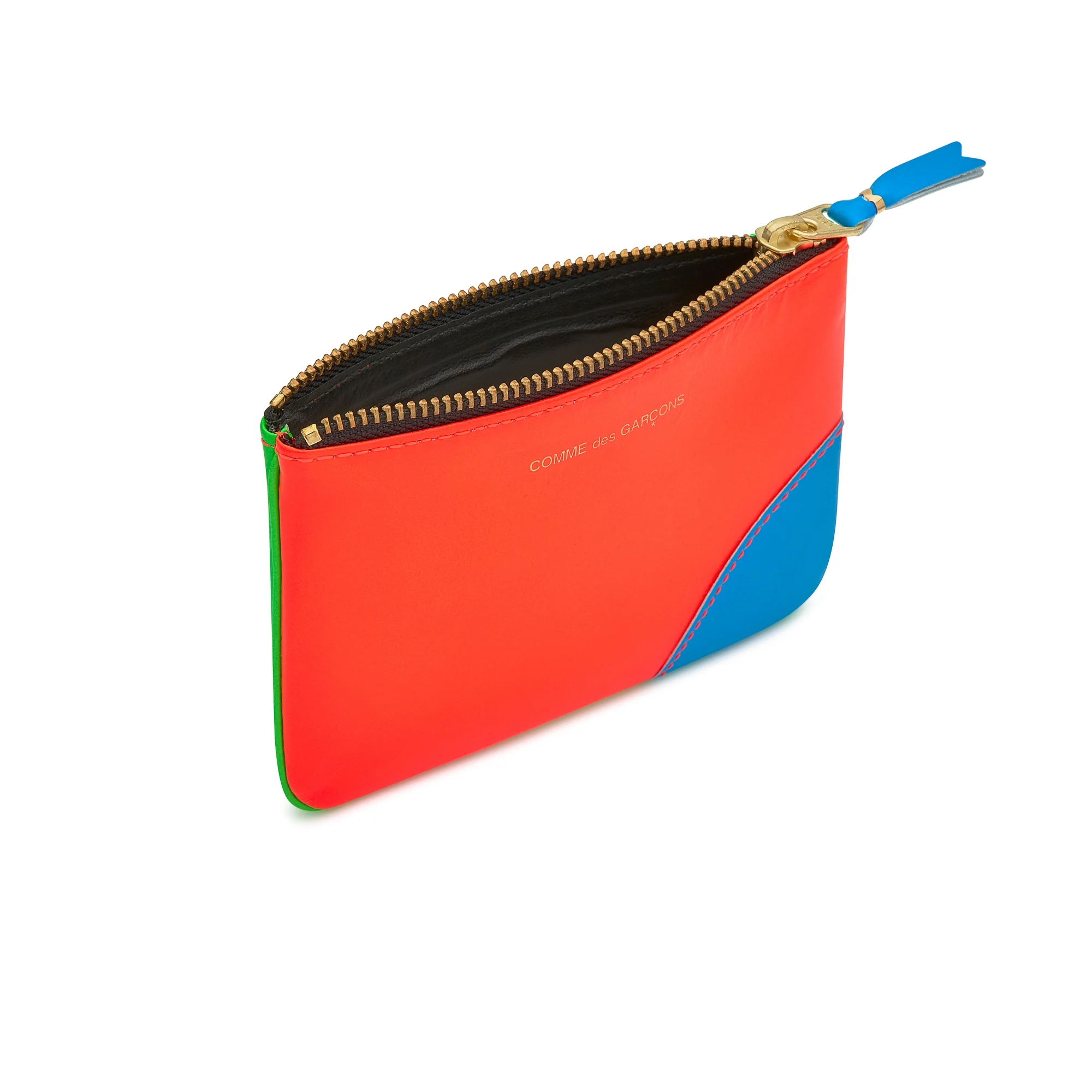 CDG Wallet - Super Fluo Zip Pouch - (Green/Orange SA8100SF)