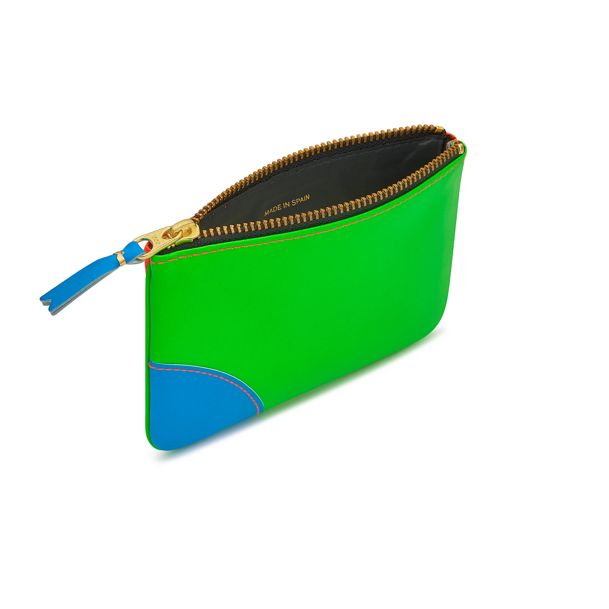 CDG Wallet - Super Fluo Zip Pouch - (Green/Orange SA8100SF)
