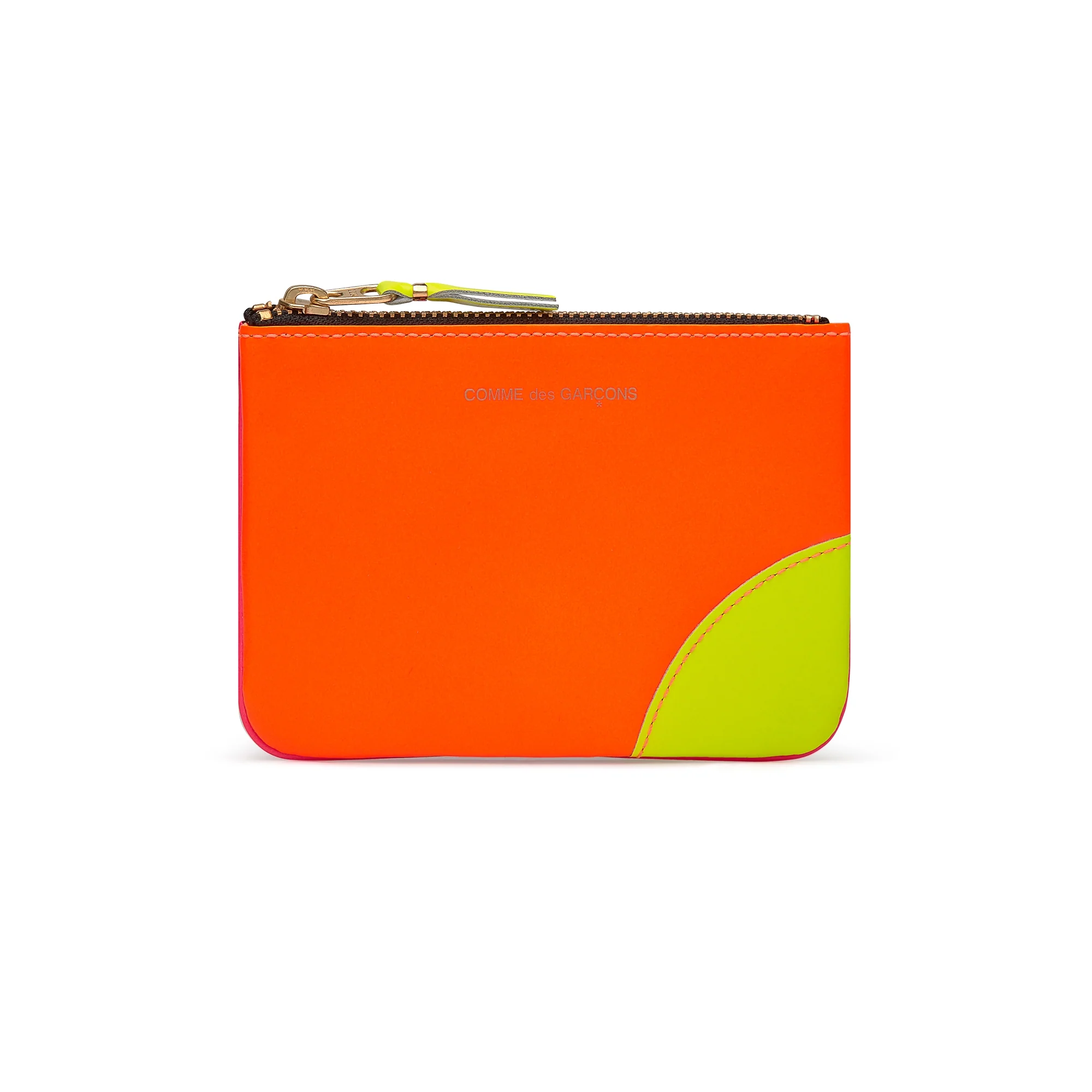 CDG Wallet - Super Fluo Zip Pouch - (Light Orange/Pink SA8100SF) view 1, Click to Zoom in