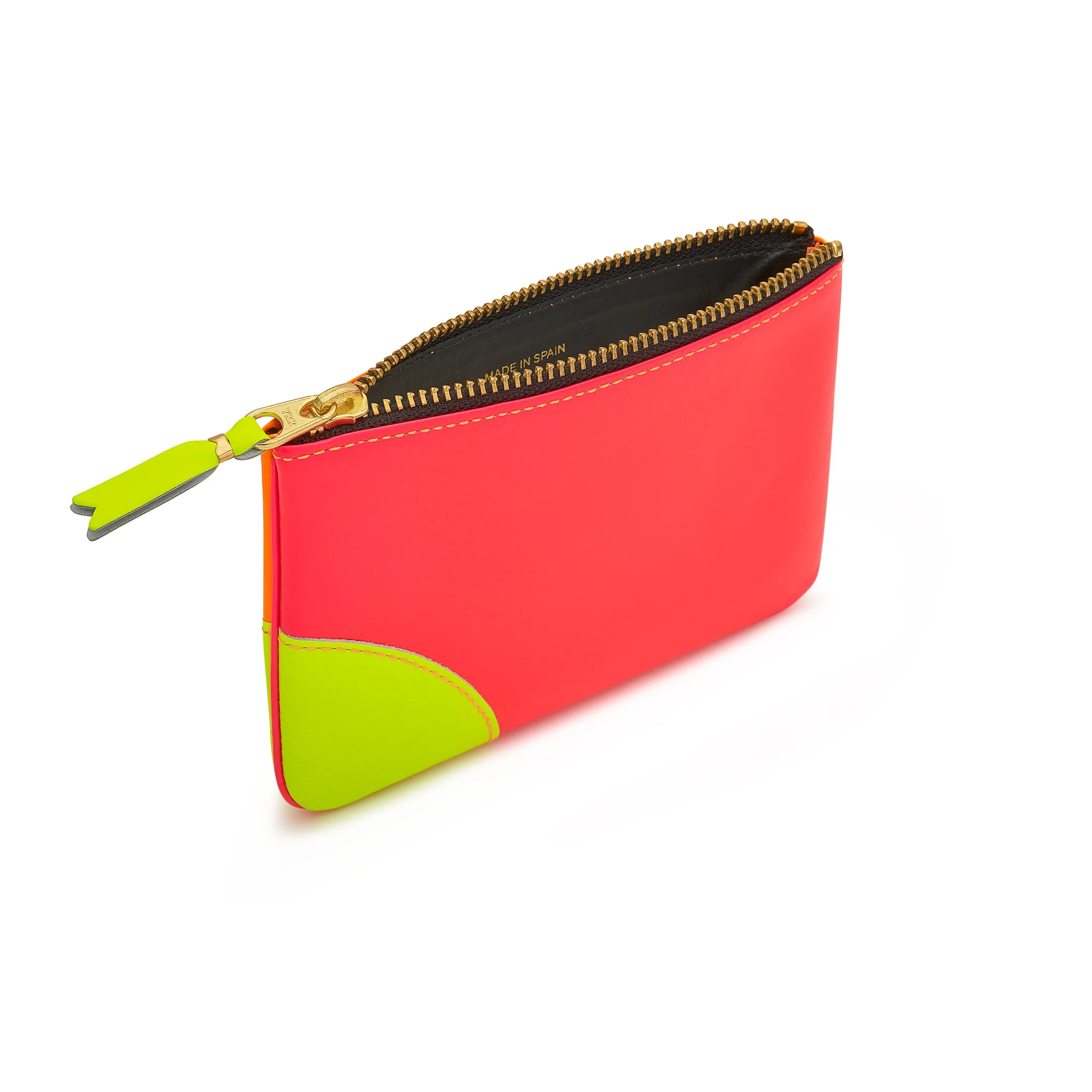 CDG Wallet - Super Fluo Zip Pouch - (Light Orange/Pink SA8100SF)