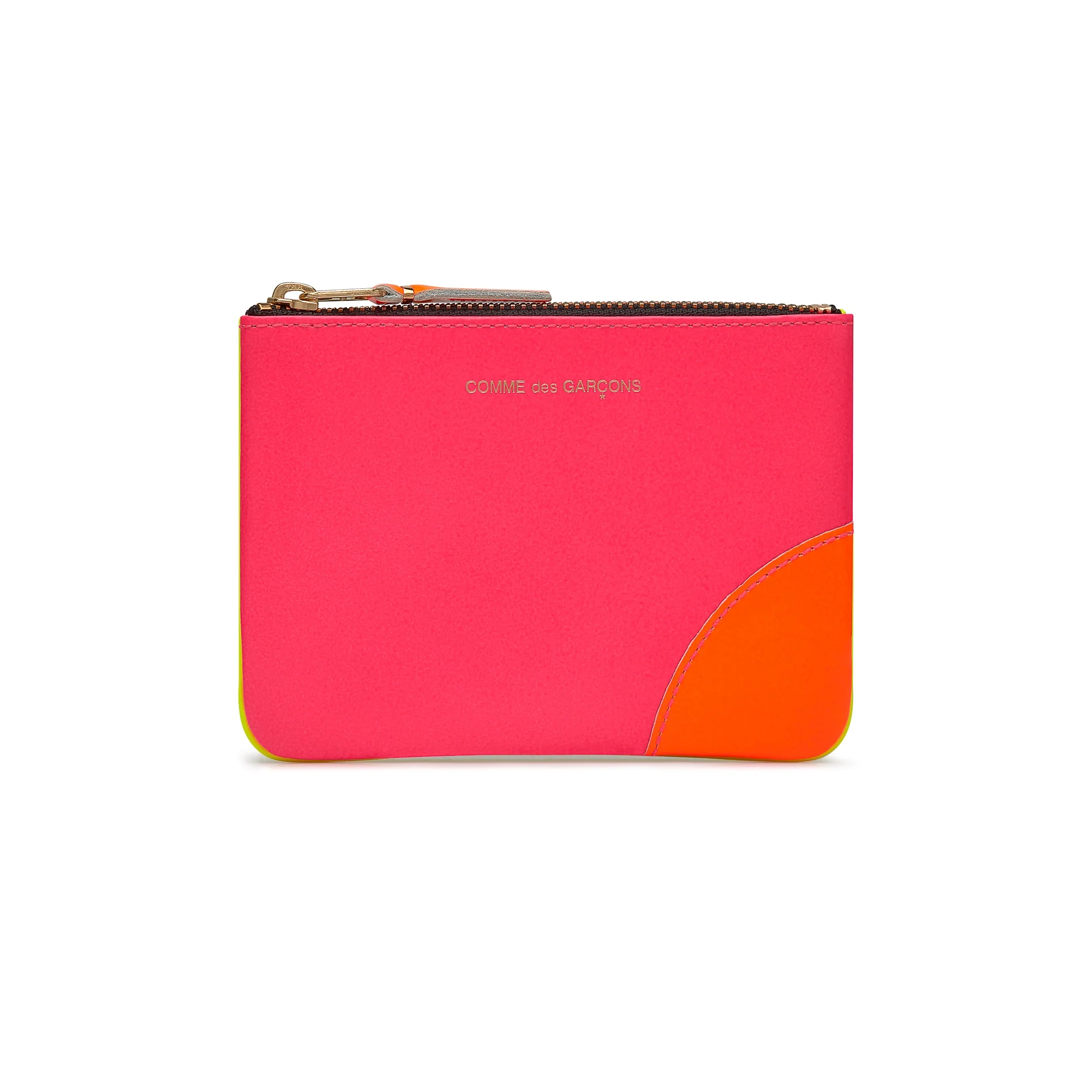 CDG Wallet - Super Fluo Zip Pouch - (Pink/Yellow SA8100SF) view 1, Click to Zoom in